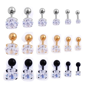 Four-claw Integrated Round Zircon Anti Allergy Stainless Steel Zirconia Screw Back <b>Earring</b> for Girl or Baby - Product Image 2