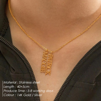 Emanco Dropshipping - Collares Personalizados con Colgante de Dos Nombres en Letra Vertical, Chapado en Oro, de Acero Inoxidable, Regalo de Cumpleaños