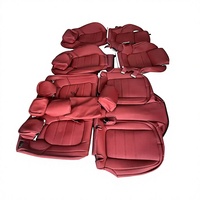 Kit de revêtement intérieur en cuir rouge Bordeaux personnalisé pour Porsche Cayenne Panamera Macan 718 911 Kit de mise à niveau complet de l'intérieur