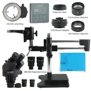 Microscopio trinocular Simul-Focal de doble zoom estéreo 3.5X-90X, cámara de vídeo <span class=keywords><strong>digital</strong></span> <span class=keywords><strong>HDMI</strong></span> de 8.3MP, para teléfonos móviles, PCB, a la que se puede acceder en un momento dado - Product Image 1