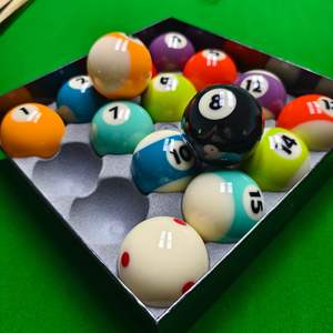 ลูกบิลเลียดคริสตัลสีดำ 8 ลูก เกรด 5A ขายส่ง แบบอเมริกัน ขนาดตาราง 57.2 ลูกบิลเลียดขนาดมาตรฐานใหญ่ - Product Image 4