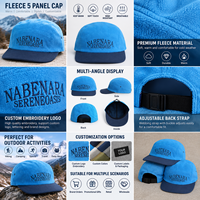 Casquettes de camping à 5 panneaux en polaire avec logo brodé personnalisé de qualité supérieure, chaudes, douces, pour l'hiver, pour la course en plein air, unisexes, pour le sport et la randonnée