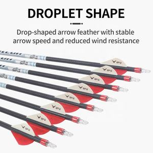 Frecce in carbonio puro 3K tiro con l'arco arco composto ricurvo e frecce punte rimovibili tiro a segno attrezzatura per albero di piume di plastica - Product Image 4