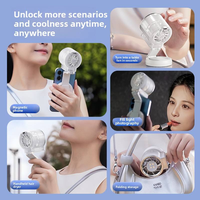 Nouveau mini ventilateur portable multifonctionnel magnétique USB pliable avec lumière LED pour selfies en direct et utilisation manuelle en extérieur