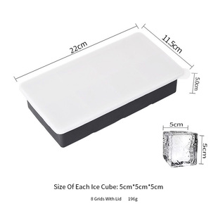 BPA miễn phí lớn 8 khoang Silicone Ice Cube khay thân thiện với môi dễ dàng phát hành Ice Making Tool Reusable Ice Cream Maker - Product Image 3