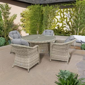 Juego de comedor de mimbre de aluminio moderno de ocio Yoho, muebles de exterior multiusos para hoteles, parques, apartamentos, villas - Product Image 3