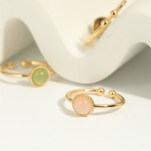 Ins Popular Gold Plated <b>Ring</b> Simple Fashion Women Agate Hoop <b>Ring</b> - Product Image 4
