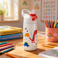 Bouteille isotherme personnalisée pour enfants avec logo, en acier inoxydable 304, petite quantité minimale de commande, impression POD, gourde scolaire pour le sport