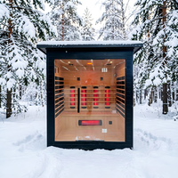Sauna extérieur moderne en bois massif pour 6 personnes, traditionnel, humide et sec, avec chauffage électronique