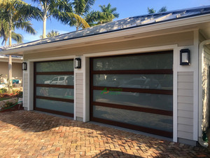 <span class=keywords><strong>Porte</strong></span> <span class=keywords><strong>de</strong></span> <span class=keywords><strong>garage</strong></span> moderne <span class=keywords><strong>motorisée</strong></span> en verre étanche <span class=keywords><strong>avec</strong></span> cadre en alliage d'aluminium, surface finie, ouverture latérale électrique - Product Image 1