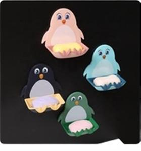 Jabonera de pingüino con ventosa, montaje en pared, bonita, con drenaje, sin perforaciones, para inodoro - Product Image 2