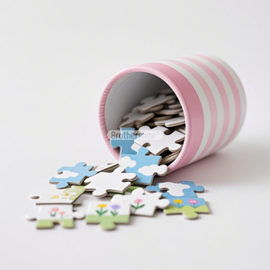 Chất Lượng Cao Tùy Chỉnh In Giấy Hình Trụ Hộp Trò Chơi Ghép Hình Câu Đố Cá Nhân DIY Giấy <span class=keywords><strong>Jigsaw</strong></span> Câu Đố Đồ Chơi Cho Trẻ Em - Product Image 2