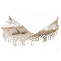 Hamac double en bois moderne et confortable pour l'extérieur, avec coussin, pour salon et chambre à coucher