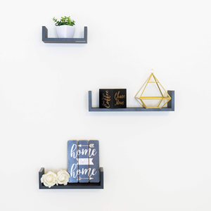 Set of 3 Floating MDF <b>Wall</b> <b>Mounted</b> <b>Shelves</b> Wood <b>Wall</b> <b>Shelves</b> for Bedroom Living Room Storage - Product Image 5