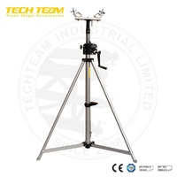 TechTeam Soporte de Iluminación para DJ, Torre de Elevación Line Array de Aluminio, Altura Ajustable, 4,2 M, Manivela para Eventos