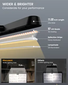 卸売Oemロゴカスタム光沢アイケアLedクリップ譜面台ライト充電式調光可能楽譜ピアノライトランプ