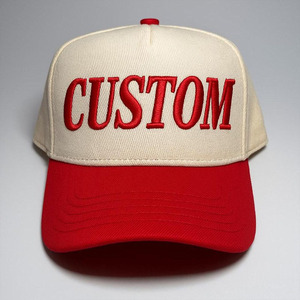 Gorra de Béisbol Personalizada con Logotipo Bordado en 3D, Gorra Deportiva Estructurada de 5 Paneles con Marco en <span class=keywords><strong>K</strong></span>, Gorra de Dos Tonos con Bloques de Color, Gorra de Béisbol de Algodón con Cierre a Presión - Product Image 1