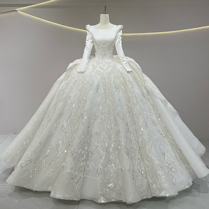 Robes de mariée Jancember JFH68, style moderne, manches longues, empire, robe de bal musulmane pour femmes - Product Image 1