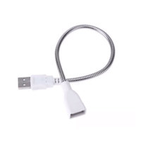 Câble d'extension USB en métal flexible mâle à femelle cordon d'alimentation en métal pour ampoule de lampe USB 29cm