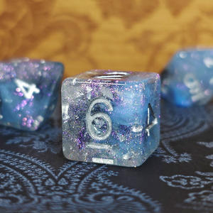 Juego de dados de colores de mezcla de purpurina poliédrica acrílica de varios lados personalizados DND al por mayor para juegos de dragones y mazmorras RPG - Product Image 5