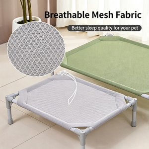 Elevated <b>Dog</b> <b>Bed</b> Rectangle Solid Gray <b>Plastic</b> Mesh Pet <b>Bed</b> Indoor All Seasons Removable Washable Assembly Required - Product Image 6