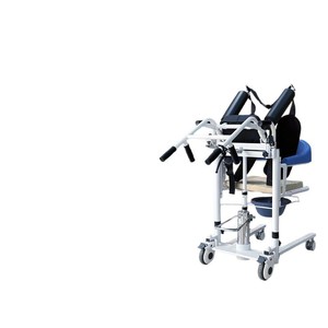 Chaise de transfert hydraulique avec dossier en plastique orange, ouverture de siège à 180 degrés, siège imperméable à double couche, capacité de 260 lb, quatre roues - Product Image 2