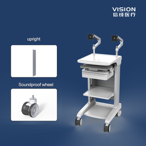 Hot-bán 4-Tier kim loại di động máy trạm giỏ hàng với màn hình gắn kết bệnh viện & phòng khám y tế nội soi lưu trữ xe - Product Image 3