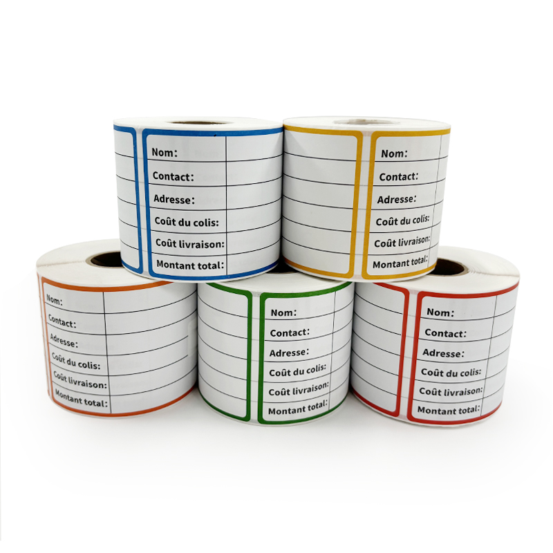 6 Lines Handwritten Label Sticker 60x120mm 70x120mm Customize Adhesive Logistics Sticker Air Transportation Roll