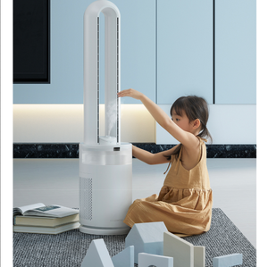 Ventilateur purificateur sans pales <span class=keywords><strong>Daewoo</strong></span> avec lumière d'ambiance, humidificateur atomiseur, nouveau modèle blanc laiteux - Product Image 4