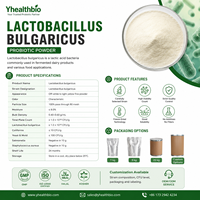 Poudre de probiotiques Lactobacillus Bulgaricus CFU personnalisée, marque privée, matière première OEM pour la fabrication de compléments alimentaires