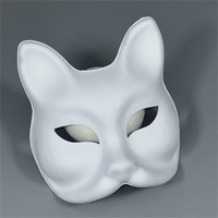 Papier blanc pâte renard masque peinture à la main bricolage enfants peint à la main blanc pulpe chat masque facial