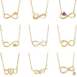 Groothandel Dames Infinity Sieraden RVS Verguld Zirkoon Infinity Hangertje Ketting voor Dames - Product Image 1