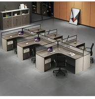 Meubles de bureau au design moderne, poste de travail individuel pour employés, table d'ordinateur en bois, bureaux de bureau avec armoire de rangement