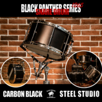 Tambourin Beatello Black Panther Series 12x6,5 pouces en acier noir carbone avec peaux en PVC |   Studio professionnel |   Écoute critique
