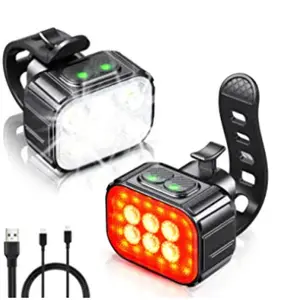 Sıcak satmak USB şarj edilebilir bisiklet far su geçirmez yol bisiklet güvenlik el feneri LED bisiklet ışıkları