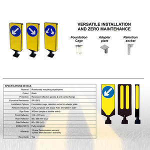 Vente en gros d'usine, panneaux de signalisation routière à flèche LED en aluminium de 800 mm, haute luminosité, séparation des voies - Product Image 3