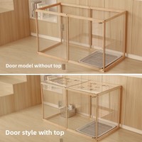 Clôture transparente en bois massif pour animaux de compagnie avec combinaison libre pour l'isolement des petits chiens, chats et lapins