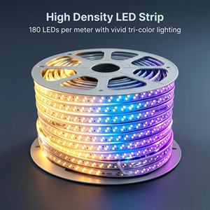 Bande <span class=keywords><strong>LED</strong></span> à changement de couleur <span class=keywords><strong>220V</strong></span> SMD2835 180 <span class=keywords><strong>LED</strong></span>/m, double rangée diagonale, blanc chaud, <span class=keywords><strong>bleu</strong></span>, violet, <span class=keywords><strong>ruban</strong></span> lumineux <span class=keywords><strong>LED</strong></span> avec fil de connexion - Product Image 2