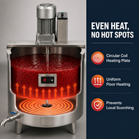Marmite à soupe professionnelle robuste, chauffage électrique ou au gaz, en acier inoxydable 304, pour restaurant et hôtel