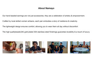 Boucles d'oreilles ethniques pour femmes Namayo, faites à la main, plaquées or 24 carats, en alliage d'acier inoxydable, légères, cadeau artisanal de luxe - Product Image 6