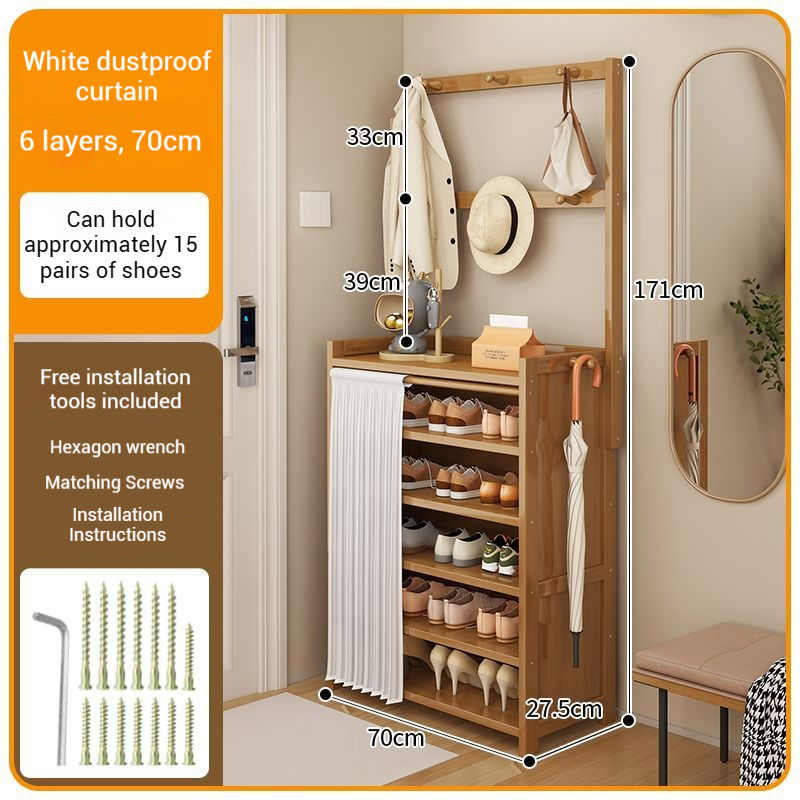 White curtain hanging bag style