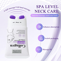 Tube applicateur de lotion corporelle amincissante à double rouleau de massage, tube à bille en silicone, tube cosmétique de beauté pour crème pour le cou