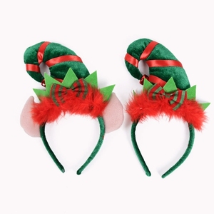 Diadema Creativa con Gorro de Duende Navideño Adornada con Plumas Rojas Vibrantes, un Accesorio para el Cabello Imprescindible para Fiestas y Festivales - Product Image 4