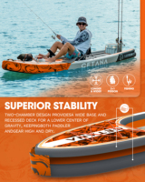 Fabrication chinoise OEM, Kayak de pêche gonflable 600 lb, Planche de paddle surf gonflable Drop Stitch, Planche de paddle SUP avec siège