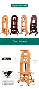 Chevalet de studio professionnel LISI en bois de hêtre, à levage manuel, sur pied, pour artistes, peinture, présentoir d'art, 4 roulettes mobiles - Product Image 6