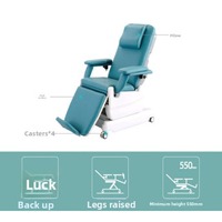 Fauteuil de dialyse confortable et respirant en cuir souple, inclinable, pour dons de sang, fauteuil inclinable électrique pour dialyse à usage clinique