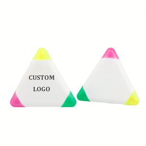 AHA Art Gift - Juego de 3 Marcadores Fluorescentes con Punta de Pincel Oblicua y Logotipo Personalizado, 3 Colores, para Estudiantes - Product Image 1