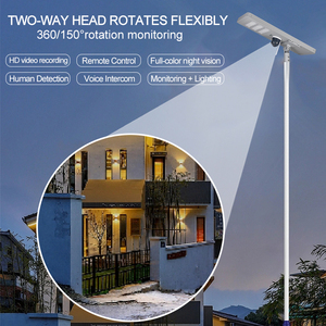 Nhà vườn đường ngoài trời không thấm nước ứng dụng điều khiển nhôm tất cả trong một LED năng lượng mặt trời ánh sáng đường phố với CCTV Camera 4 gam Wifi - Product Image 4
