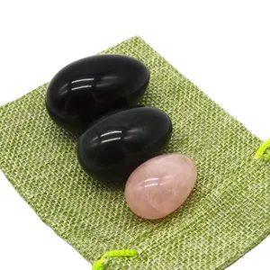 Obsidian+Nephrite+ Rose Quartz Natural Jade Eggs Polished Yoni Eggs Gemstone