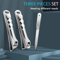 Ensemble de coupe-ongles en acier inoxydable anti-éclaboussures Longhui, coupe-ongles biseautés, lime à ongles, couteau à manucure, outils de beauté, ensemble de 3 pièces